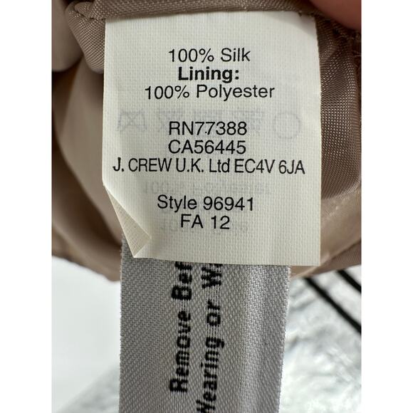 EUC J.Crew Collection Shift Dress Sz 6 100% Silk Ratti Gold Paisley Pockets - Picture 8 of 9